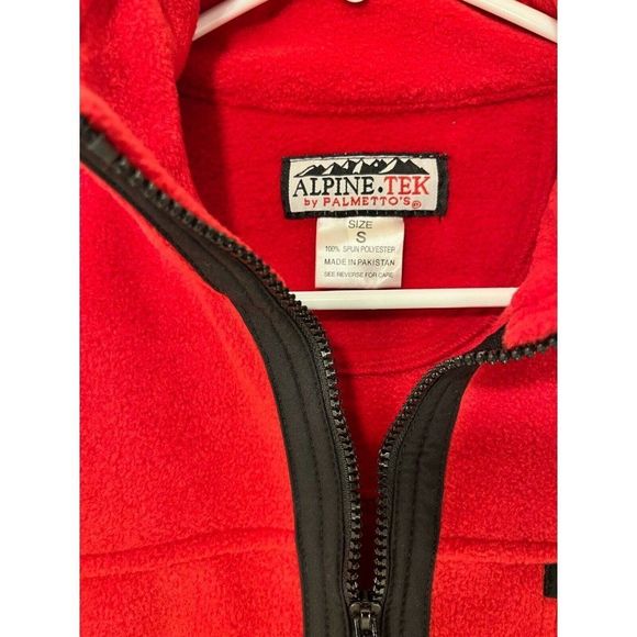 Alpine Tek Men's Active Wear Red Fleece Jacket Full Zip Small - Picture 2 of 3